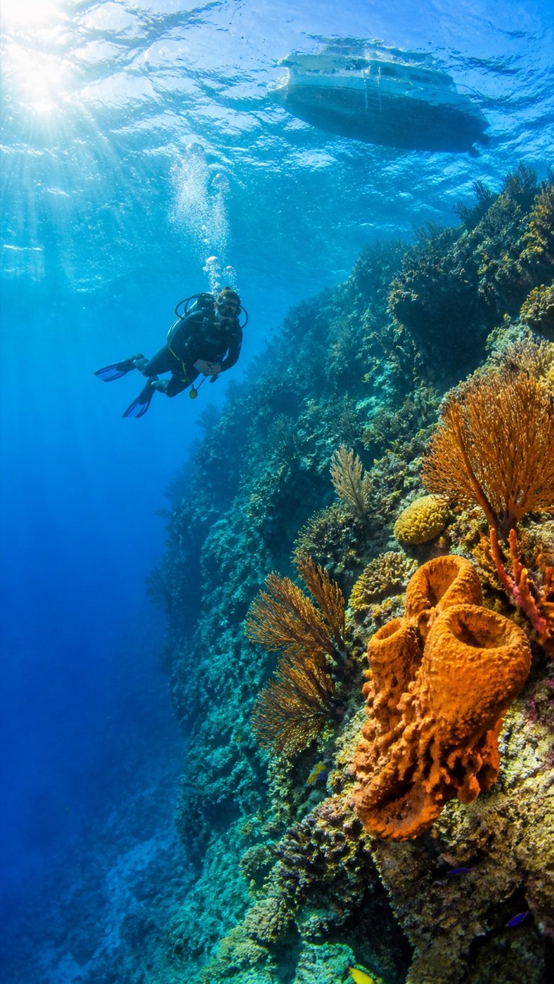 Warm Caribbean reef in Roatan